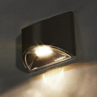 Classy Caps Black Stainless Steel Deck & Wall Light - 2 Pack