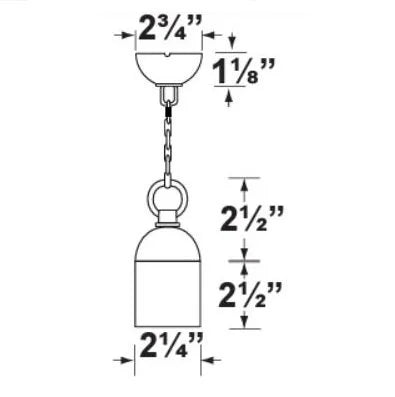Corona CL-392-AB-L-ED16-3W-FL Hanging Light w/ 3 Watt 2700K LED - Antique Bronze