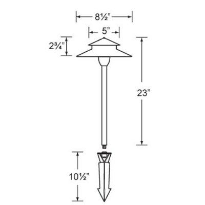 Corona CL-645B-AB-L-EDBA-2W Path Light w/ 2 Watt 2700K LED - Antique Bronze