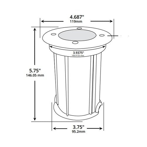 Dauer 490063 Bentley In Ground Light w/ 2 Watt 2700K LED - Brass