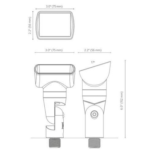 Fx Luminaire VW31ECO20WFLBZ LED Wall Wash Light w/ MR 11 2700K LED - Bronze