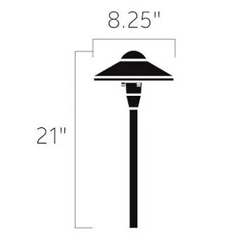 Kichler 15810BKT27R 8" Dome Path Light w/ LED 2700K - Black