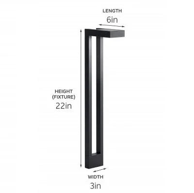 Kichler 15844BKT LED Two Arm Path Light w/ 1w 2700K LED - Black