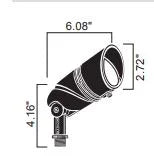 Kichler 16020BKT27 Adjustable Lumen Medium Flood Light 60 Degree Flood 2700K - Black