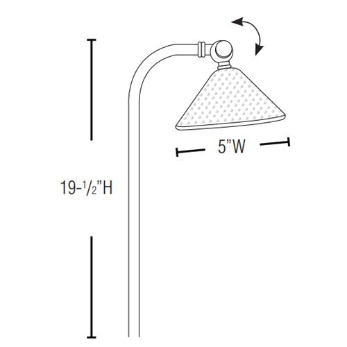 Lightcraft AP-128B-5 Luna Martellato 5 Hammered Side Stem Path Light w/ LED - Bronze