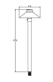 Unique Fission FISS-L127-WB Path Light w/ 1w T3 LED 27K - Brass