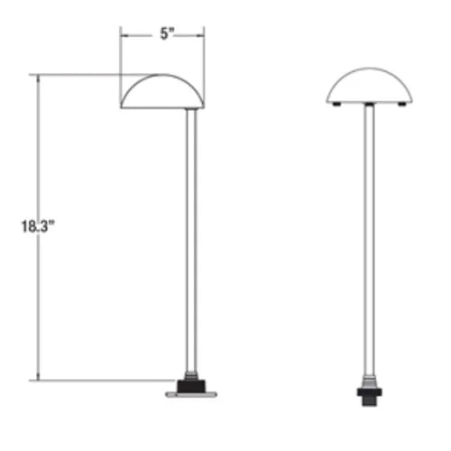 Unique Venus VENU-12-l27-WB Path Light w/ 2w T3 LED 27K - Brass