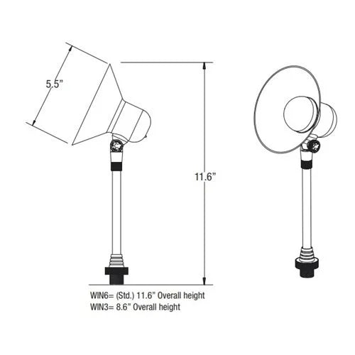 Unique Windsor WIN6-L30-NC Path Spot Light w/ 2w T3 LED 30K - Copper