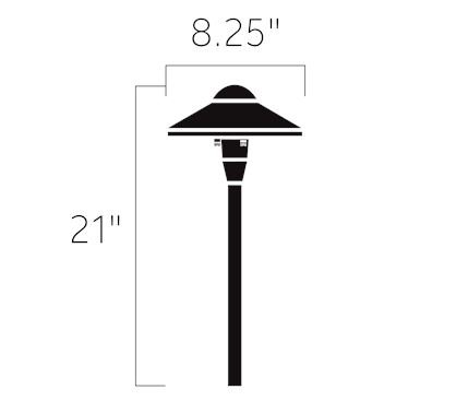 Kichler 15810CBR27 8" Dome Path Light w/ LED 2700K - Brass