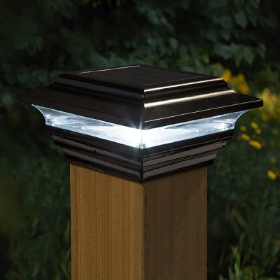 Classy Caps 4X4 Black Aluminum Imperial Solar Post Cap - 2 Pack