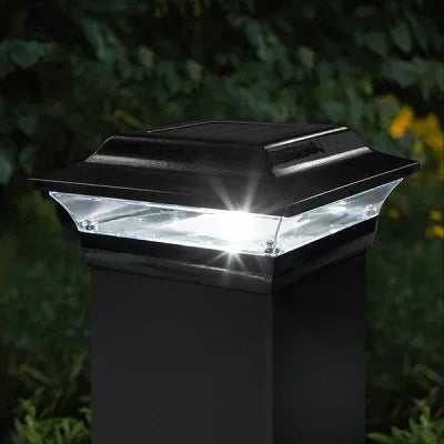 Classy Caps 5X5 Black Aluminum Imperial Solar Post Cap - 2 Pack