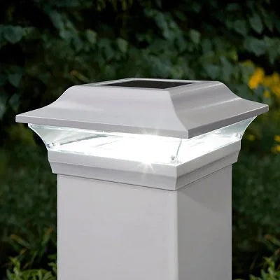 Classy Caps 5X5 White Aluminum Imperial Solar Post Cap - 2 Pack