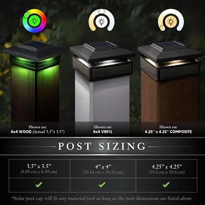 Classy Caps Lumineer Smart Solar Post Cap - 2 Pack