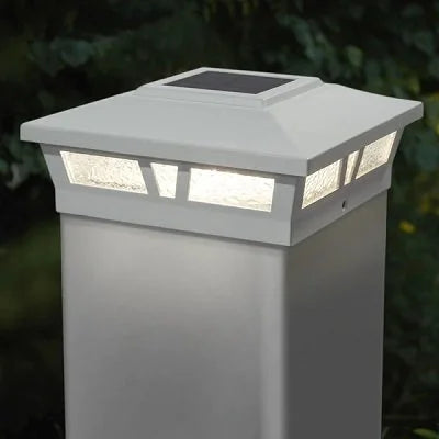 Classy Caps 6X6 White Aluminum Oxford Solar Post Cap - 2 Pack