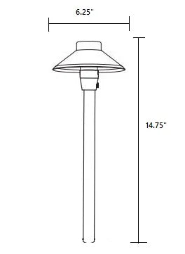 Alliance AL150-ALSTEM12-BLK-LED Path Light w/ G4 Bi-Pin LED - Black