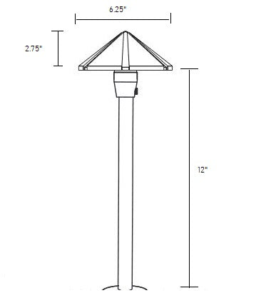 Alliance AL300-ALSTEM12-LED Path Light w/ G4 Bi-Pin LED - Brass