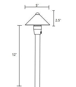 Alliance AL500-ALSTEM12-BT Path Light w/ Color Changing LED - Brass