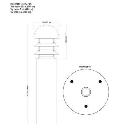 Alliance BOLLARD100-LED Path Light w/ G4 Bi-Pin LED - Brass