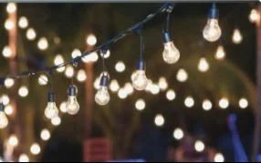 Lightcraft BK-E26-S Medium Base Suspended Bistro String Light - 50 Ft.