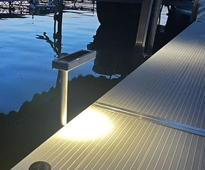 SunTino SDL Solar Dock Light w/ 2700K/4000K LED - Raw Aluminum