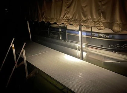 SunTino SBLL-S Solar Boat Lift Light Square Post w/ 2700K/4000K LED - Raw Aluminum