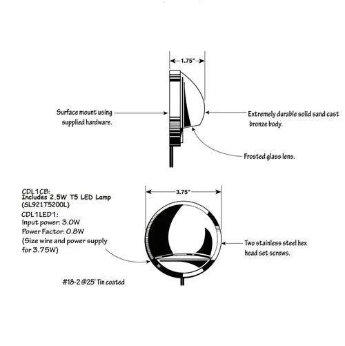 CAST CDL1LED1 Classic Integrated LED Deck Light