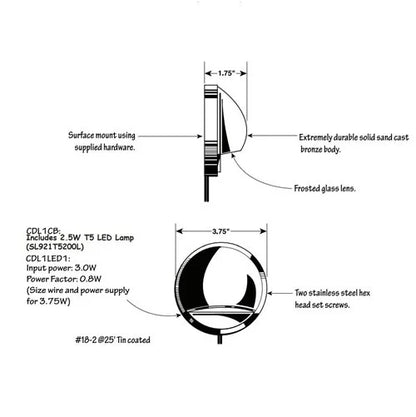 CAST CDL1LED1 Classic Integrated LED Deck Light