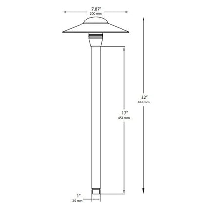 Dauer 490111 Amani 8" Path Light w/ 2 Watt 2700K LED - Bronze