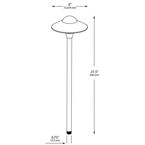 Dauer 490110 Antigua 6" Path Light w/ 3 Watt 2700K LED - Bronze