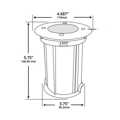 Dauer 490063 Bentley In Ground Light w/ 2 Watt 2700K LED - Brass