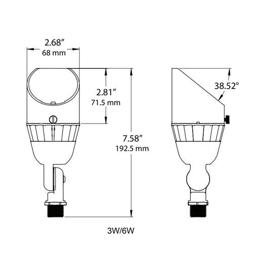 Dauer 490201 Bodacious Up Light w/ 3 Watt Integrated LED - Brass