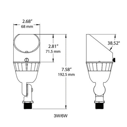 Dauer 490201 Bodacious Up Light w/ 3 Watt Integrated LED - Brass