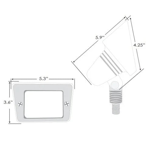 Dauer 490010 Diplomat Flood Light w/ 2 Watt 2700K LED - Brass
