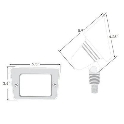 Dauer 490010 Diplomat Flood Light w/ 2 Watt 2700K LED - Brass
