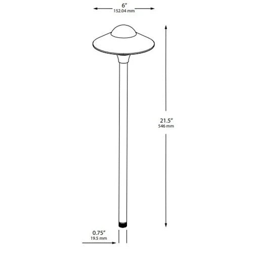 Dauer 490016 Windsor 6" Path Light w/ 3 Watt 2700K LED - Brass