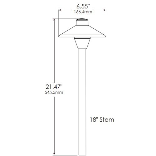 Dauer 490012-BLK Zen Complete 6.3" Path Light w/ 3 Watt 2700K LED - Black