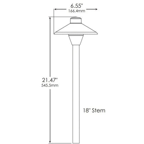 Dauer 490012 Zen Complete 6.3" Path Light w/ 3 Watt 2700K LED - Brass
