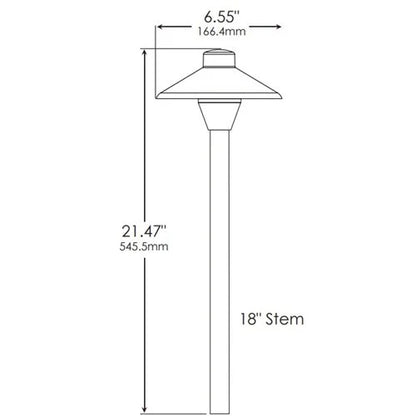 Dauer 490012 Zen Complete 6.3" Path Light w/ 3 Watt 2700K LED - Brass