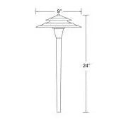 Encore AL-02-B-LED Path Light Two Tier Shade w/ 3 Watt LED - Black