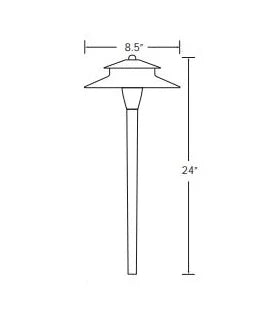 Encore AL-02-LED Path Light Two Tier Shade w/ 3 Watt LED - Black