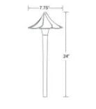 Encore AL-14-LED Path Light 7" Shade w/ 3 Watt T3 LED - Brass Powder Coat