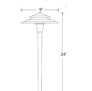 Encore BL-02-B-LED Path Light 9" Shade w/ 3 Watt T4 LED - Brass