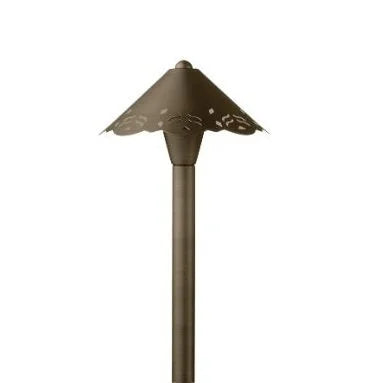 Encore BL-06-LED Path Light Scalloped & Punched Shade w/ 3 Watt T4 LED - Brass