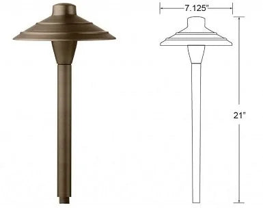 Encore BL-07-B-LED Path Light 7" Beaded China Shade w/ 3 Watt T4 LED - Brass