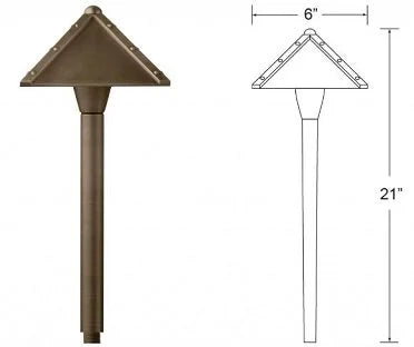 Encore BL-08-LED Path Light 6" Four Point Mission Shade w/ 3 Watt T4 LED - Brass