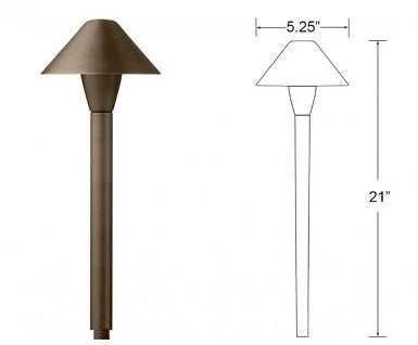 Encore BL-10-LED Path Light 5.5" Shade w/ 3 Watt T4 LED - Brass