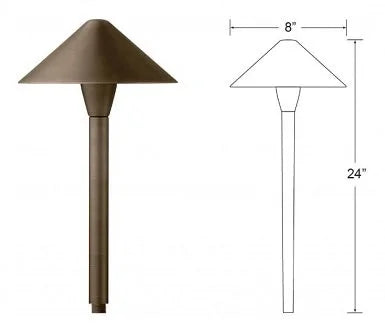 Encore BL-11-LED Path Light 8" Shade w/ 3 Watt T4 LED - Brass