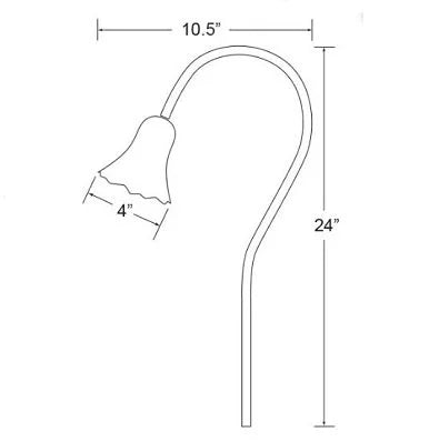 Encore BL-12-LED Path Light Tulip Shepherd Hook Stem w/ 3 Watt T4 LED - Brass