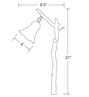 Encore BL-12-Tree-LED Path Light Tulip Shade With Branch Post w/ 3 Watt T4 LED - Brass