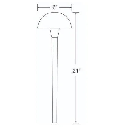 Encore BL-13-LED Path Light Smooth Domed Shade w/ 3 Watt T4 LED - Brass